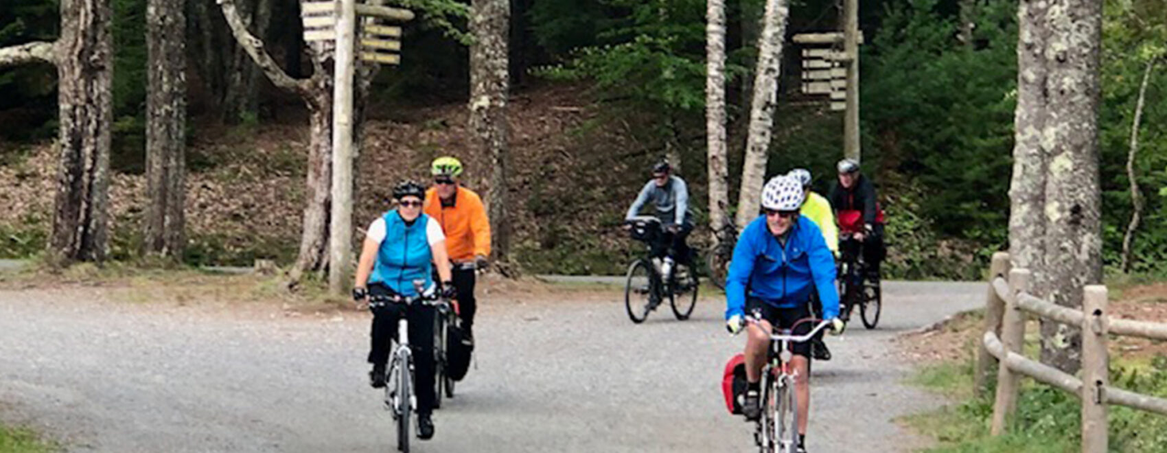 Acadia National Park Maine cyclists on carriage loop