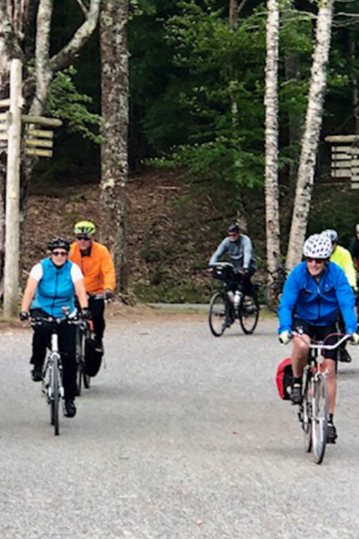 Acadia National Park Maine cyclists on carriage loop