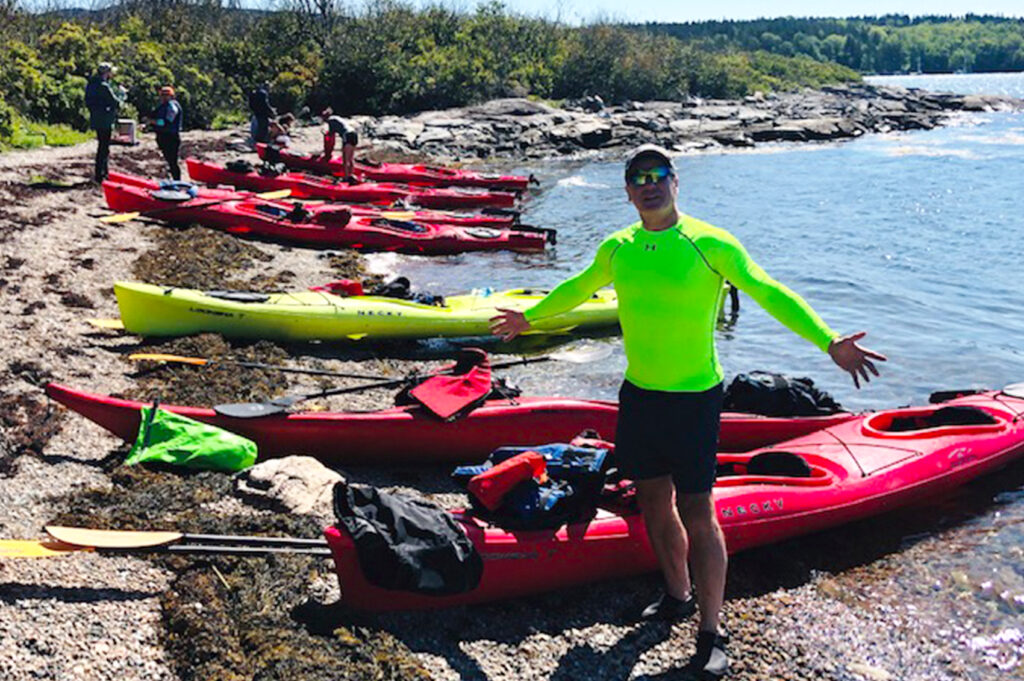 Peter Hinman kayaking at Acadia National Park