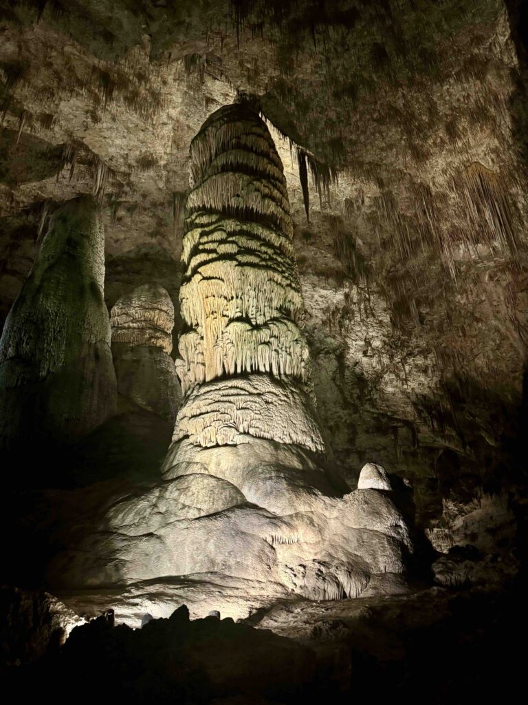 large stalagmites