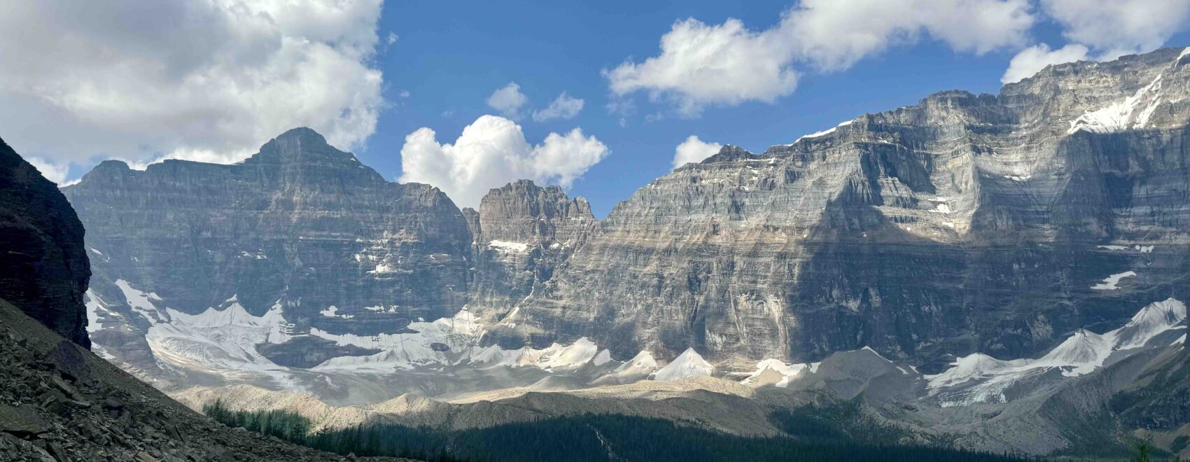 mountain range with blue sky