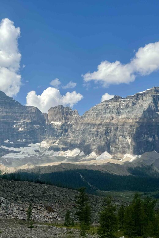 mountain range with blue sky